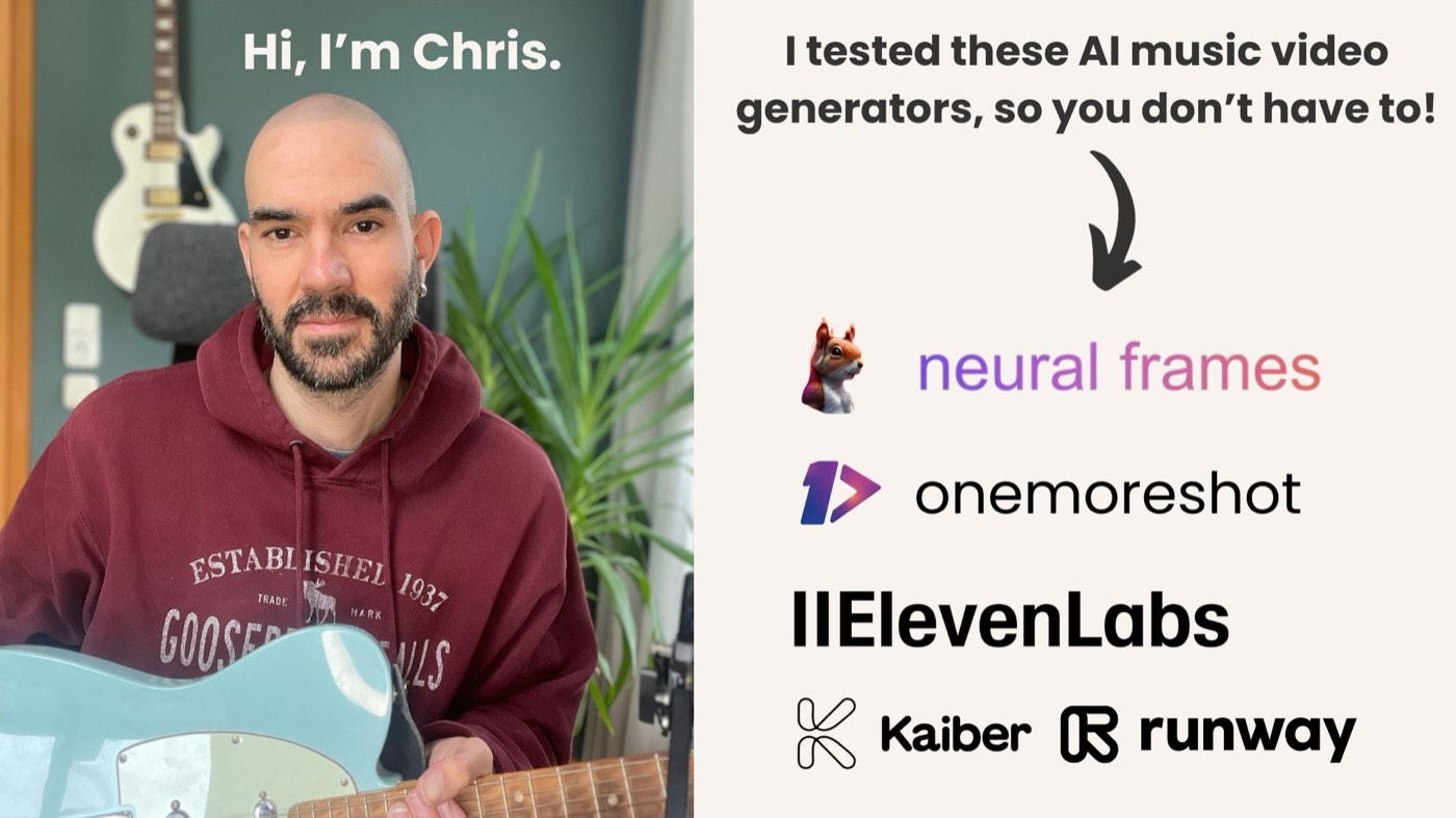 Christopher Wieduwilt presents the 5 AI music video generators he tested, from Neural Frames to Runway