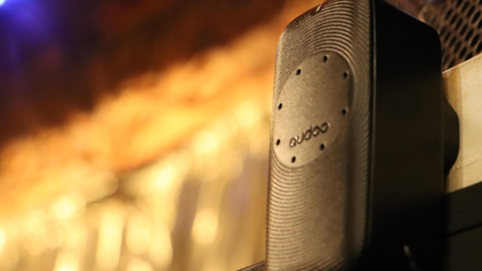 Audoo Audio Meter installed in a venue, the device that logs background music for royalty payouts